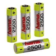 Hama NiMH Akkus 4x AA Alkali Batterie (2500 mAh)