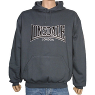 Lonsdale Kapuzen-sweatshirt grey mit Logo-Stick