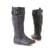 Damen-stiefel-grau-leder