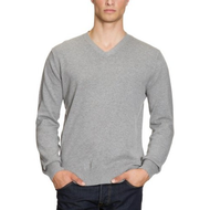 Herren-pullover-grau-v-neck