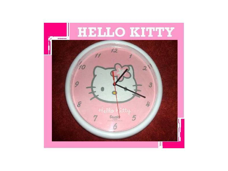 Kinder Uhr Wanduhr Kinderzimmer 25 cm Analog Mädchen Katze Rosa Hello Kitty