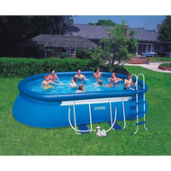 Intex Prism Frame Oval Pool 503x274x122cm - Komplettset Mit Filteranlage