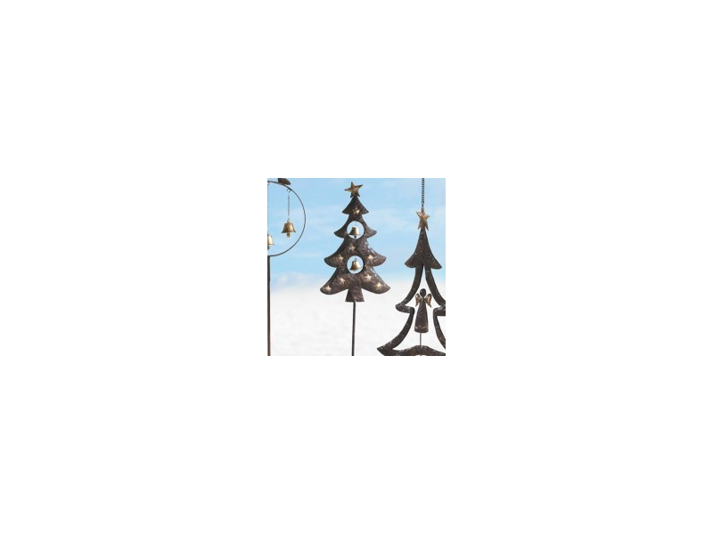 Metall Tannenbaum Dekostecker 50 Cm – Rostbraun, Für Garten & Winterdeko