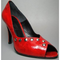 Peep-toe-rot-leder