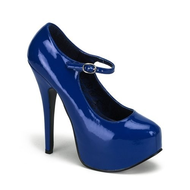Pumps-blau-plateau