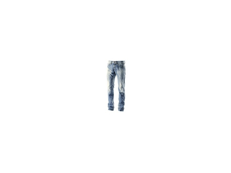 Freesoul Jeans Hose Denim blau M5P-Loose Destroyed Ziernähte 5-Pocket