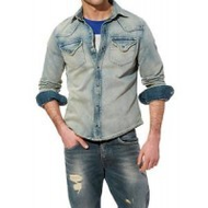 Herren-hemd-jeans