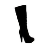 Damen-boots-schwarz-wildleder