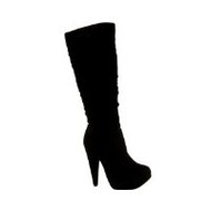 Damen-boots-schwarz-wildleder
