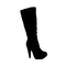 Damen-boots-schwarz-wildleder