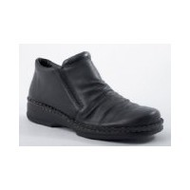Damen-boots-schwarz-leder