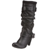 Damen-stiefel-schwarz-textil