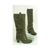 Damen-stiefel-khaki-wildleder