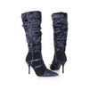 Damen-stiefel-blau-satin