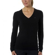 Damen-pullover-schwarz-v-neck