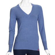 Damen-pullover-blau-v-neck