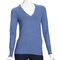 Damen-pullover-blau-v-neck