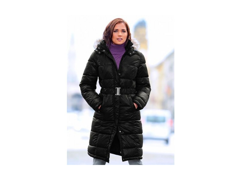 ONLY Damen Stepp-Mantel OnlNina Coat Herbst/Winter-Jacke Fellkapuze 