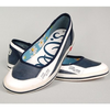 Ballerina-navy-leder