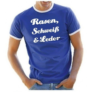 Herren-t-shirt-royalblau-leder