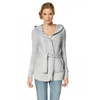Kapuzenstrickjacke-grau