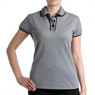 Damen-poloshirt-grau