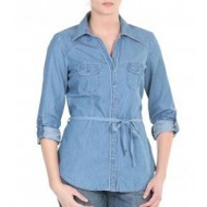 Damen-top-blau-jeans