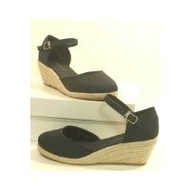 Damen-sandalen-schwarz-textil