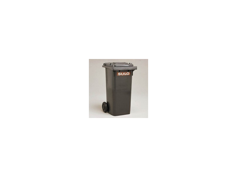 SULO Mülltonne Mit 2 Rädern – 80 Liter, Grau Mit Rotem Deckel – Praktisch & Stabil