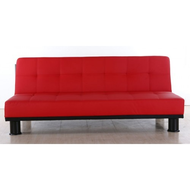 Schlafcouch-rot-leder