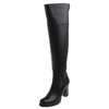 Leder-overknee-stiefel