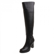 Leder-overknee-stiefel