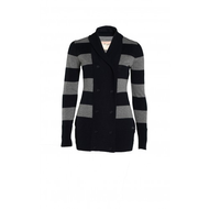 Strickjacke-grau-gestreift