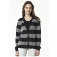 Damen-strickjacke-gestreift