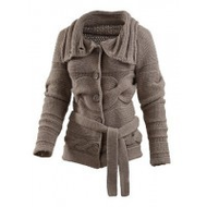 Damen-strickjacke-hellbraun