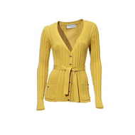 Damen-strickjacke-gelb