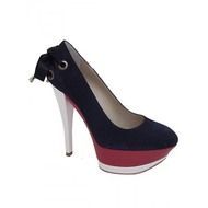 Fersengold-veloursleder-pumps