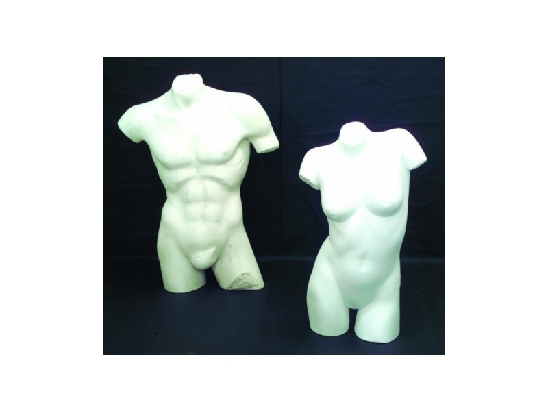 Schaufensterpuppe BASIC Damen-Torso mittelkurz aus PE Kunststoff Größe 36-38 