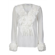 Rueschenbluse-creme