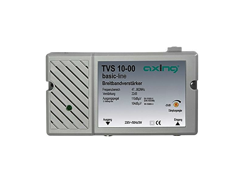Axing TVS 10-00 Breitband-Verstärker für Kabelfernsehen oder Antennen