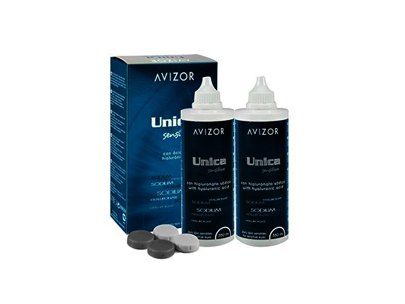 Avizor Unica Sensitive, 2 x 350 ml mit Hyaluron, 1er Pack (1 x 0.808 l ...