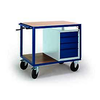 Rollcart-07-4308-h-tischwagen-2-ladefl-1090x700-mm-hoehenverstellbar-schubladenschrank-ral5010-enzianblau