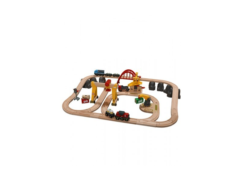 BRIO Gebirgs-Frachten Set & Schienensortiment Deluxe - 70-teilige Holz-Eisenbahn Für Kinder Ab 3
