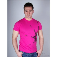 Herren-t-shirt-pink-casual