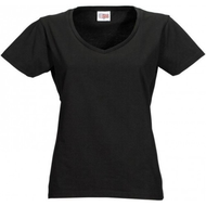 Damen-t-shirt-schwarz-kurzarm