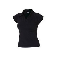 Damen-poloshirt-schwarz