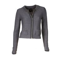 Damen-strickjacke-graumelange