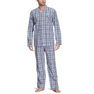 Herren-pyjama-blau-kariert